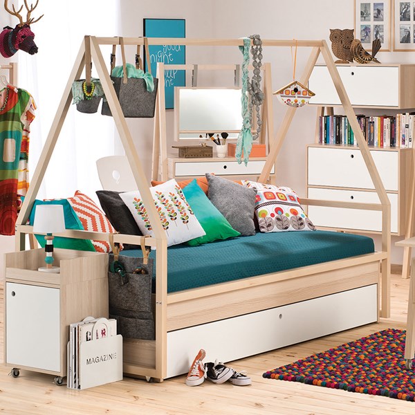 This bed has lots of uses!