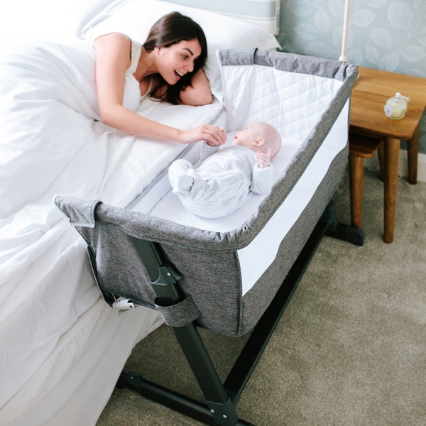 baby bed attached to bed