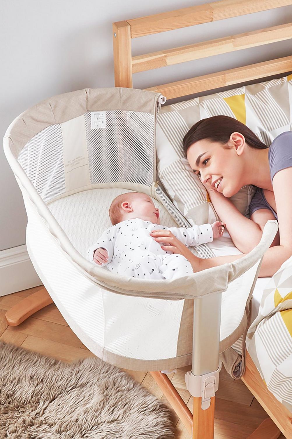 crib attached to bed for baby