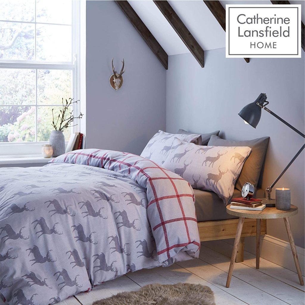 Stag Duvet Set in Grey