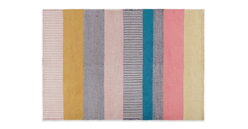 Pretty Wool Striped Mat for Girls Rooms