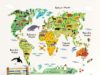 Cute animal print map