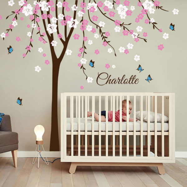 Pretty pink and white blossom decal