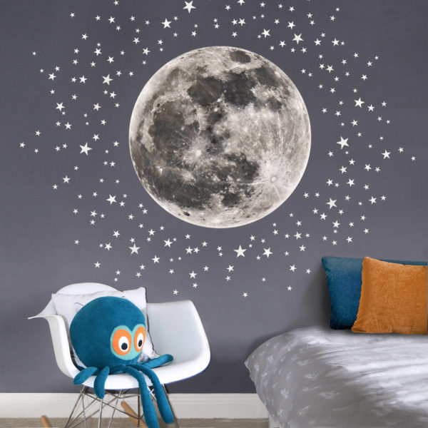 Moon And Stars Fabric Wall Sticker