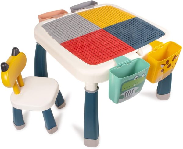 AMOSTING Kids Upgraded Larger Activity Table and Chair Set