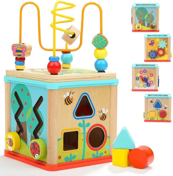 Top Bright Wooden Activity Cube